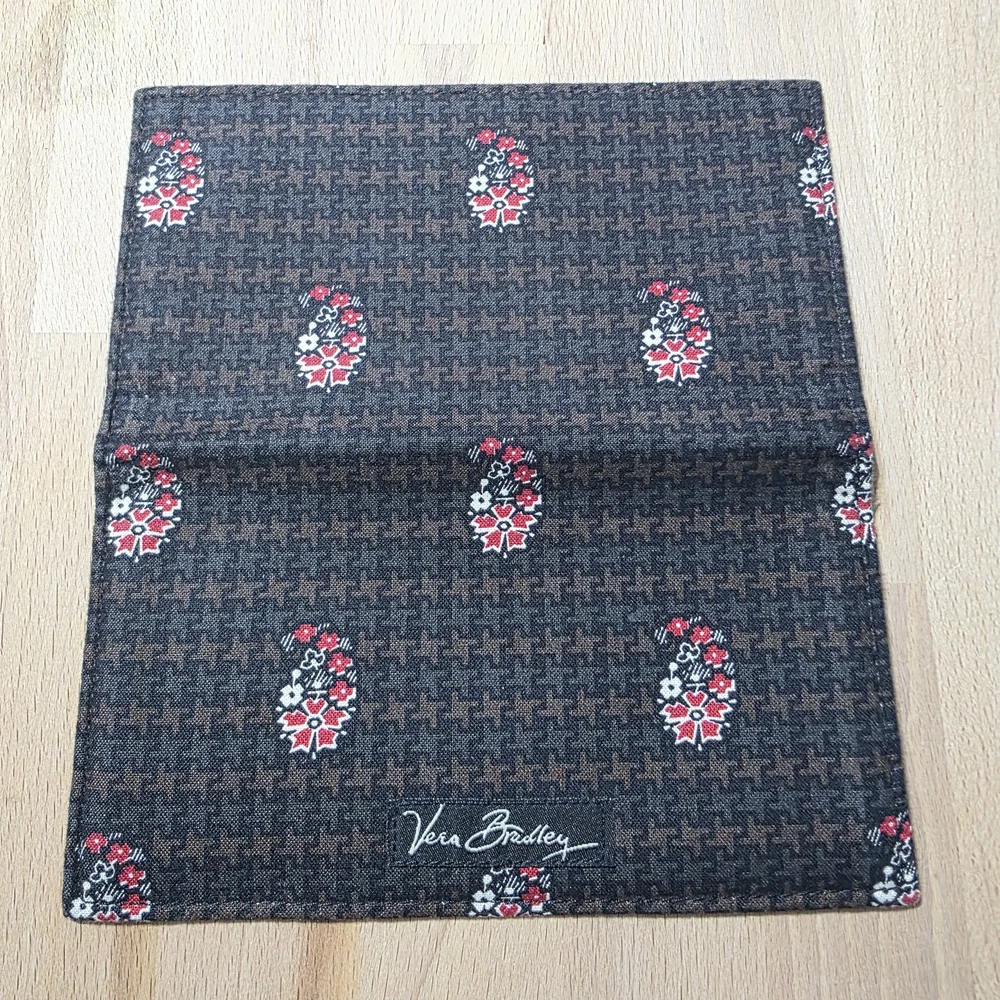 Vera Bradley Houndstooth Brown Check Book Cover Rare Print Like New - Picture 7 of 7